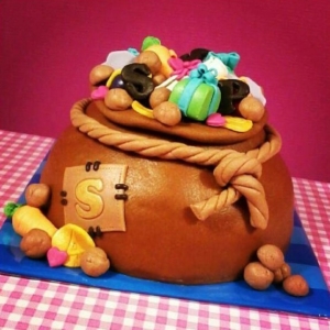 Sinterklaastaart taartworkshop zak van Sinterklaas